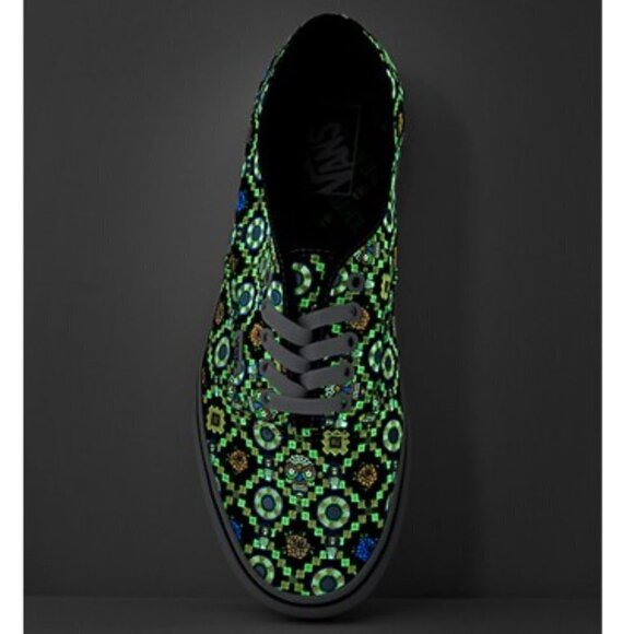Vans Authentic Dia De Muertos Glow In The Dark Black & White Sneakers 6.5M/8W - Picture 2 of 10
